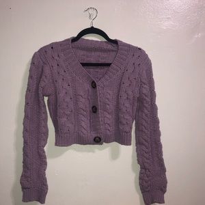 Purple lilac cropped cardigan